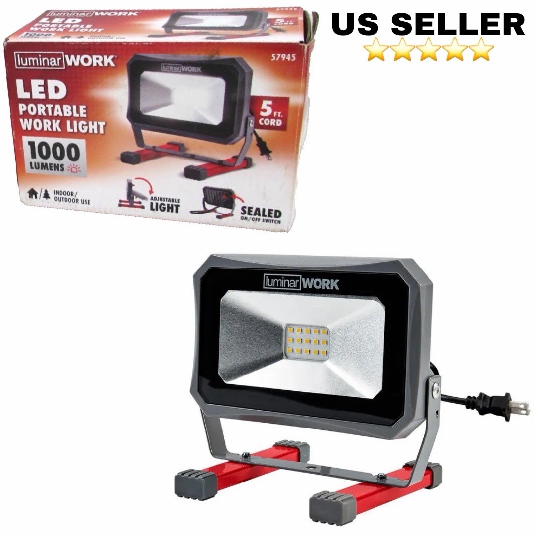 LUMINAR WORK 1000 Lumen LED Portable Work Light Adjustable Head Corded