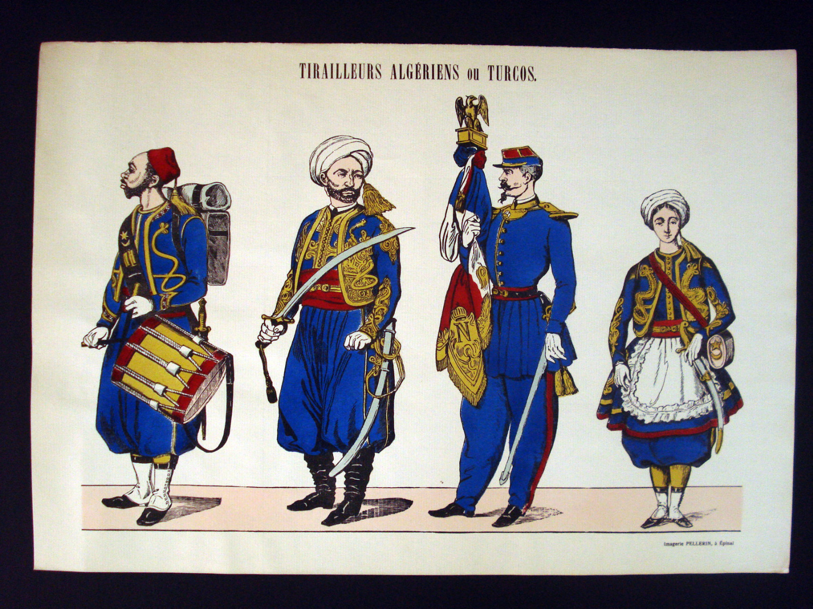 Vintage Imagerie Pellerin Soldiers (Tirailleurs Algeriens ou Turcos) Inv1561