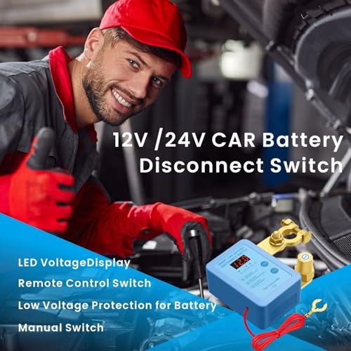 Kill Switch for Car 12V 240A Remote Battery Disconnect Switch with LED