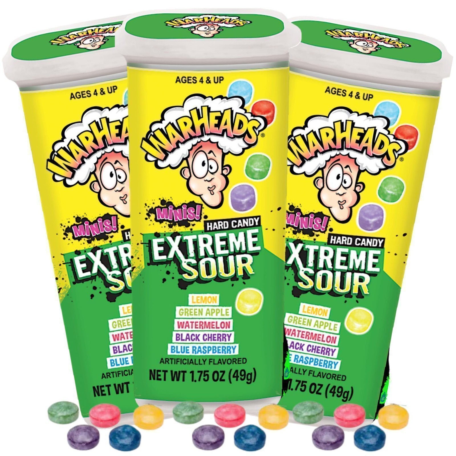 Sweetzo Warheads Minis Extreme Sour Hard Candies, Assorted Fruit Flavors,...