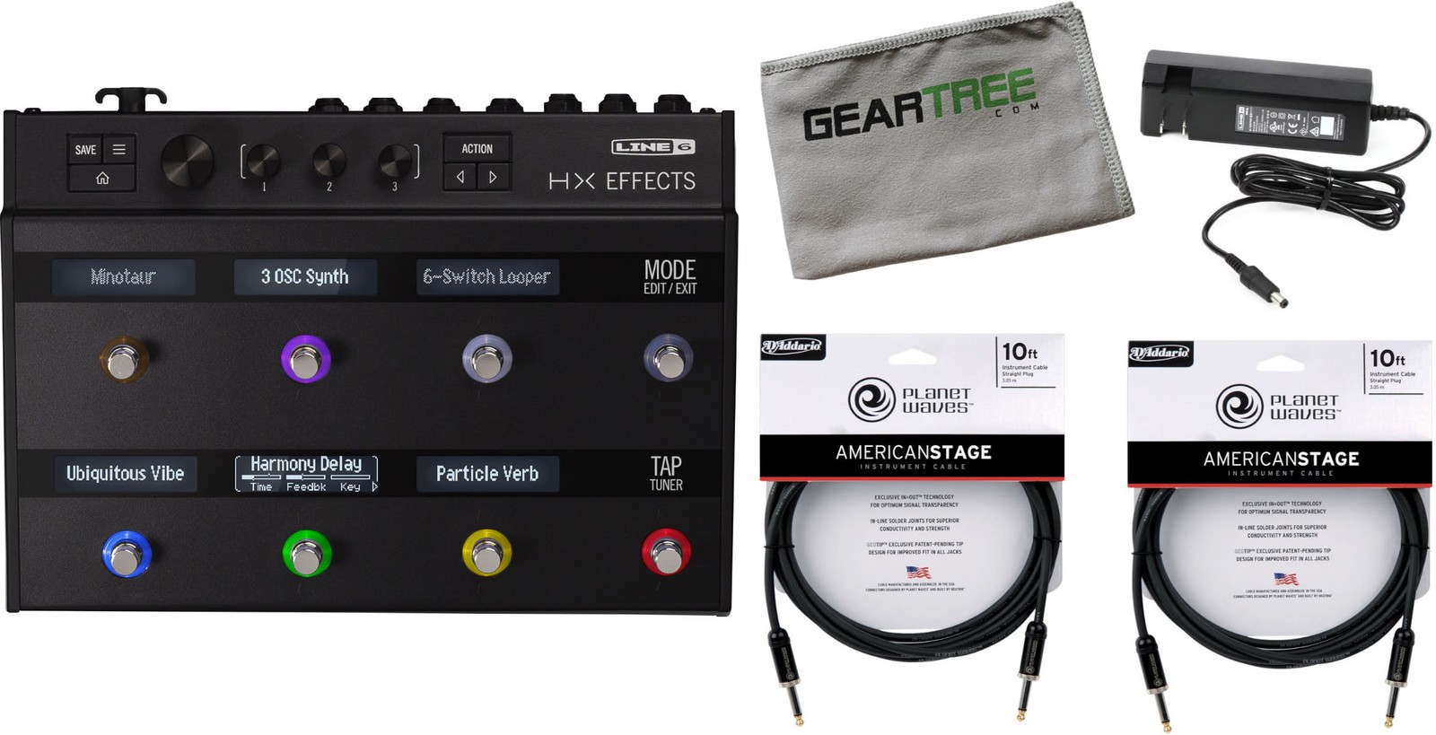 Line 6 HX Effects Multi-Effects Pedal w/ Power Supply, USB Cable, 2 Premium Inst