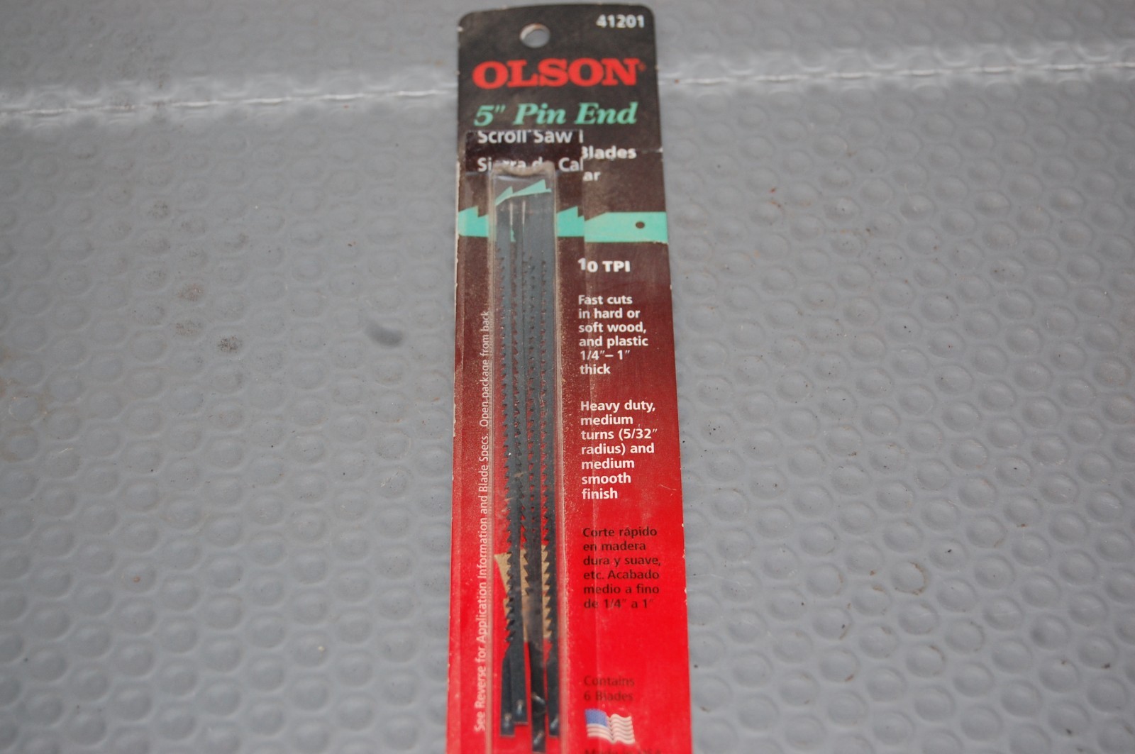 C4  Olson 41201 5" 10 TPI Steel Pin End Scroll Saw Blades Wood & Plastic 5 blade