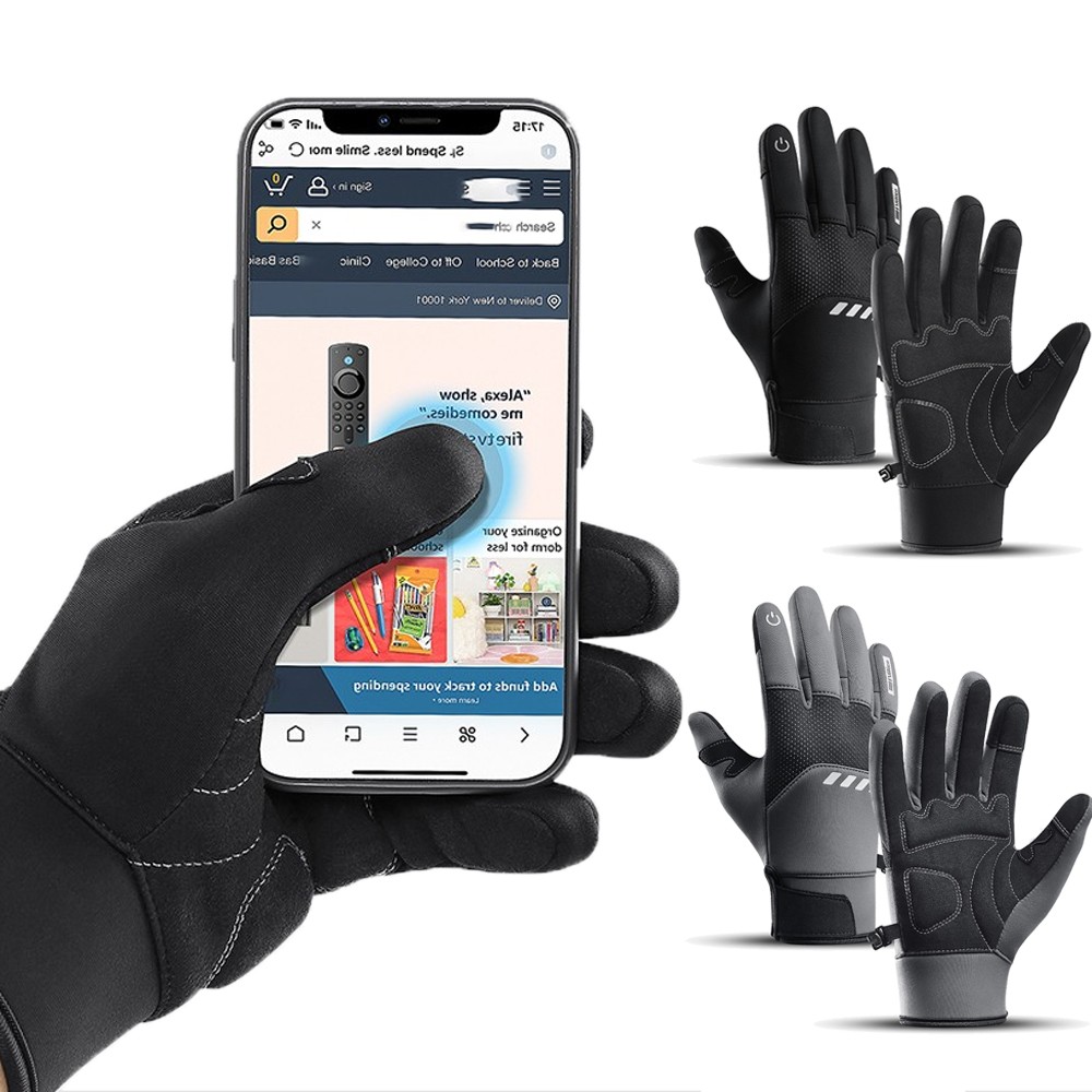 Winter Waterproof Gloves Touch Screen Fleece Motorcycle Ski Full Finger Gloves