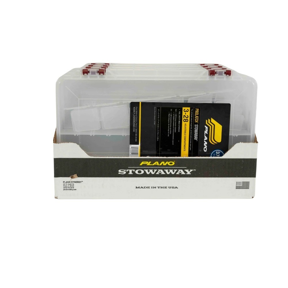 (2 pack) ProLatch Stowaway Large Clear Organizer Tackle Box, Large, Clear