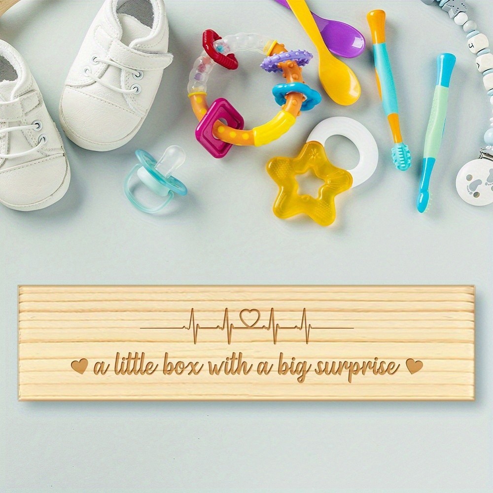 1pc Rectangle Wooden Pregnancy Test Keepsake box with Lock Annouced