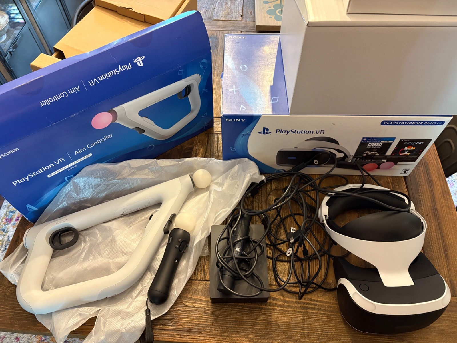 UNTESTED PS4 VR Headset Bundle & AIM Controller Sony PlayStation 4 - No Games
