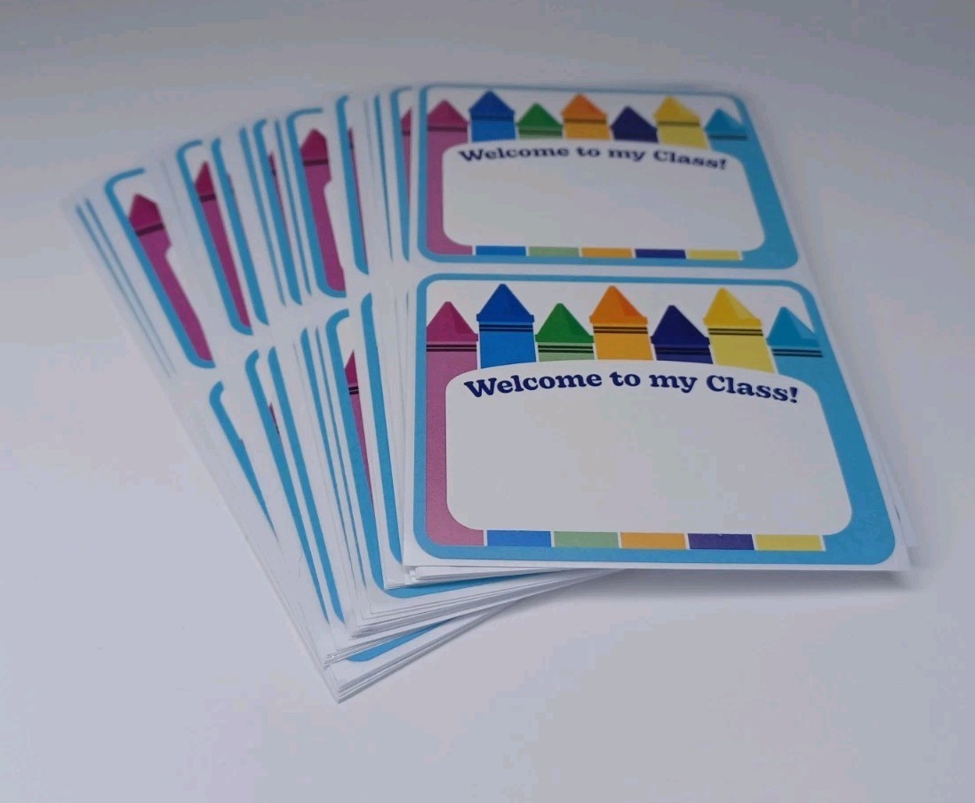 Welcome To My Class Classroom Student Name Tags 80 Stickers Crayons