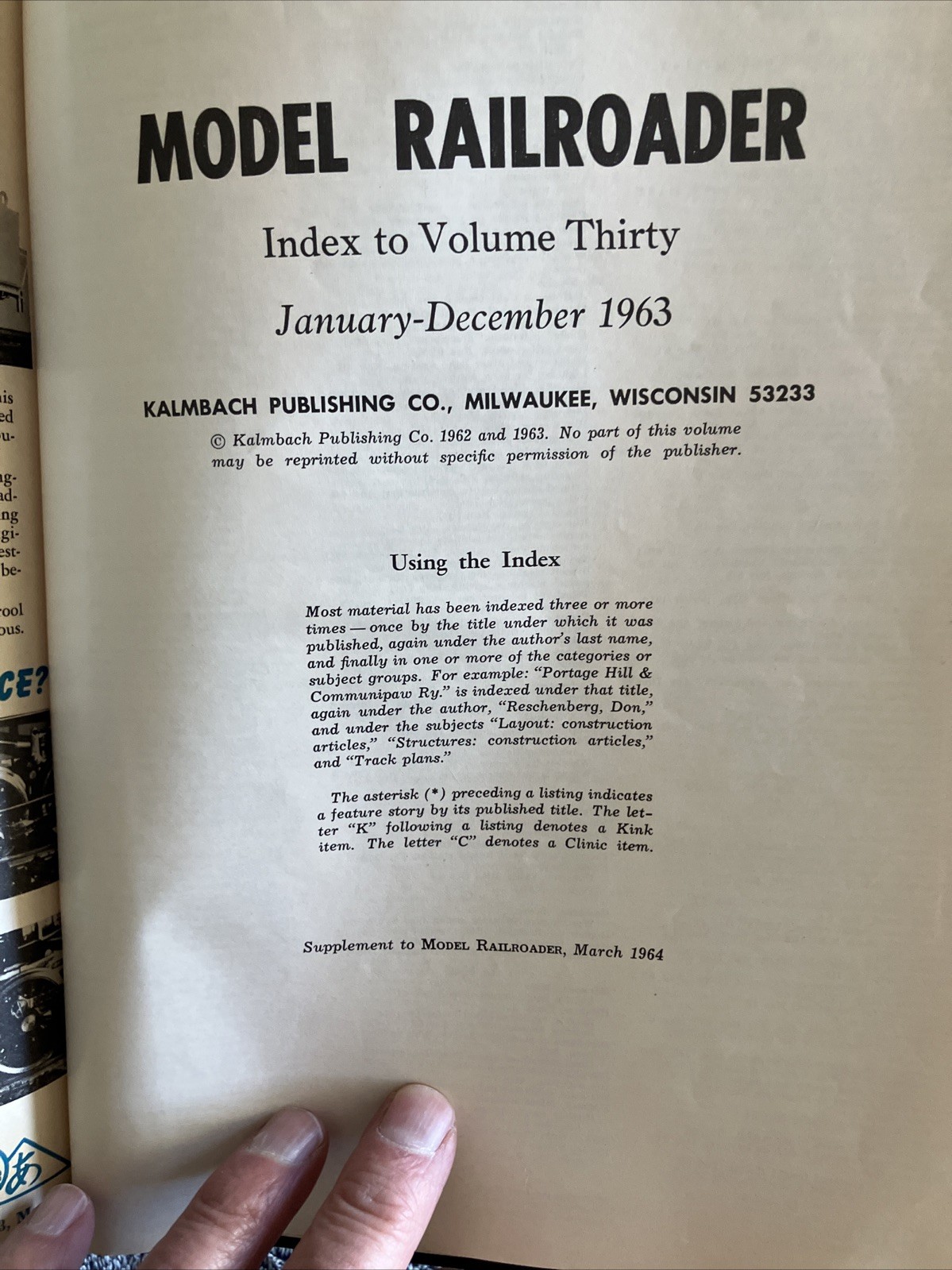 Model Railroader Vol.30 Bound Volume 1963—-12 Issues