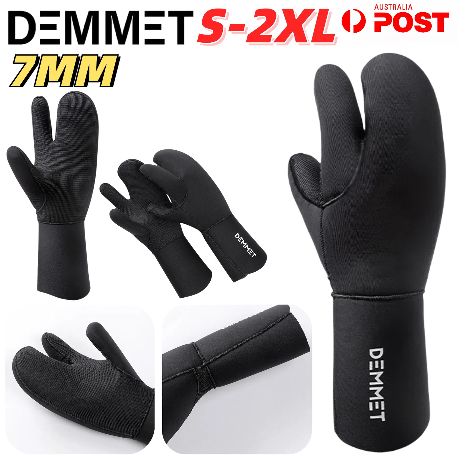 DEMMET 7mm Diving Gloves Neoprene Anti Slip Mittens Swimming Surfing Snorkeling