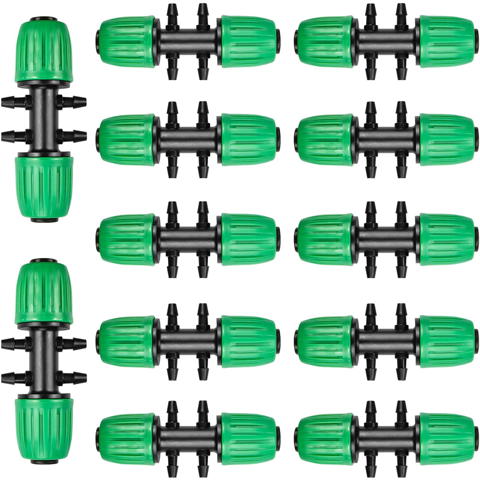 JOYPRO Drip 1/2" to 1/4" Locked 6 Way Tees-12P, 6 Connectors
