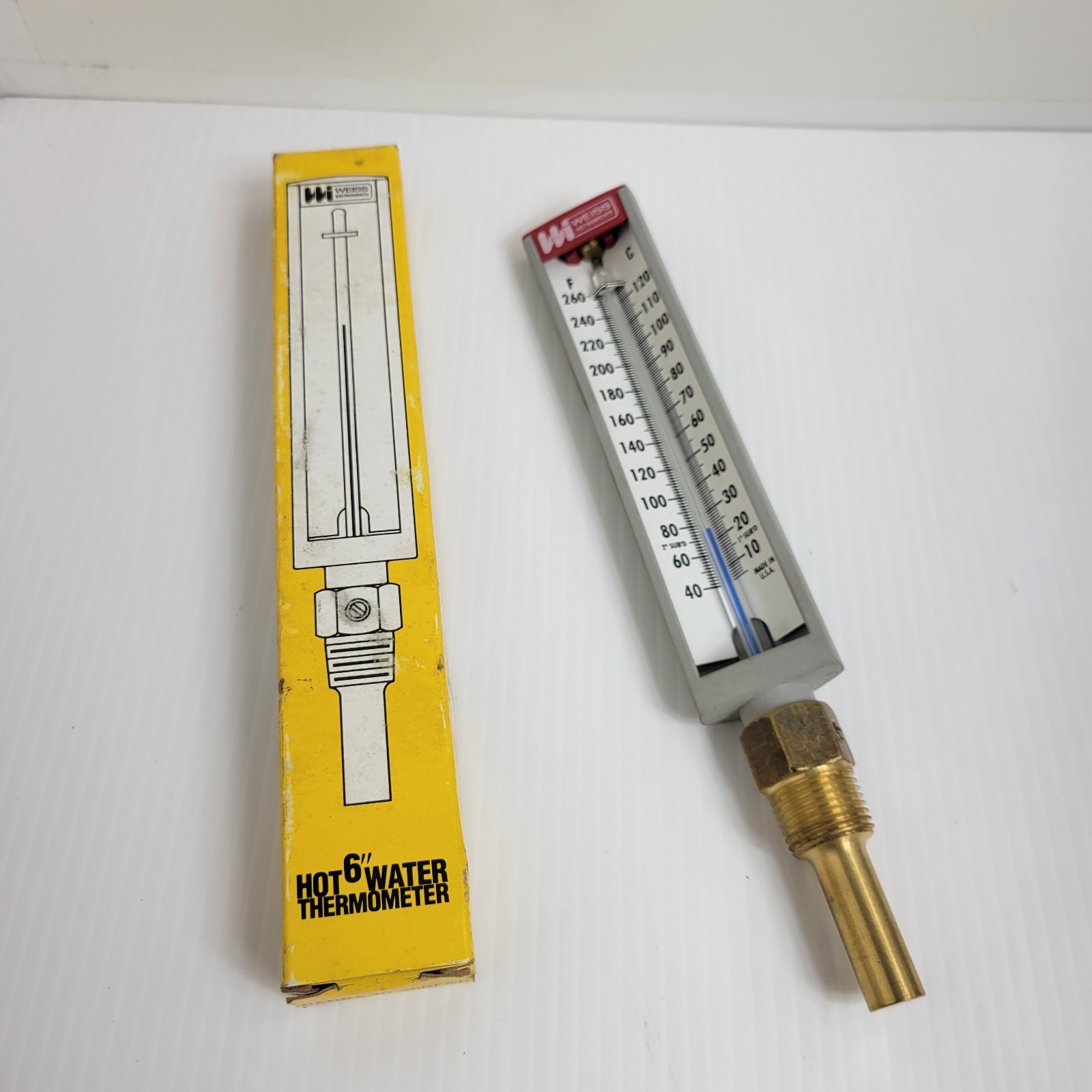 2 WEISS INSTRUMENTS HW5A2 SIX INCH HOT WATER THERMOMETER -  40-260 DEG F