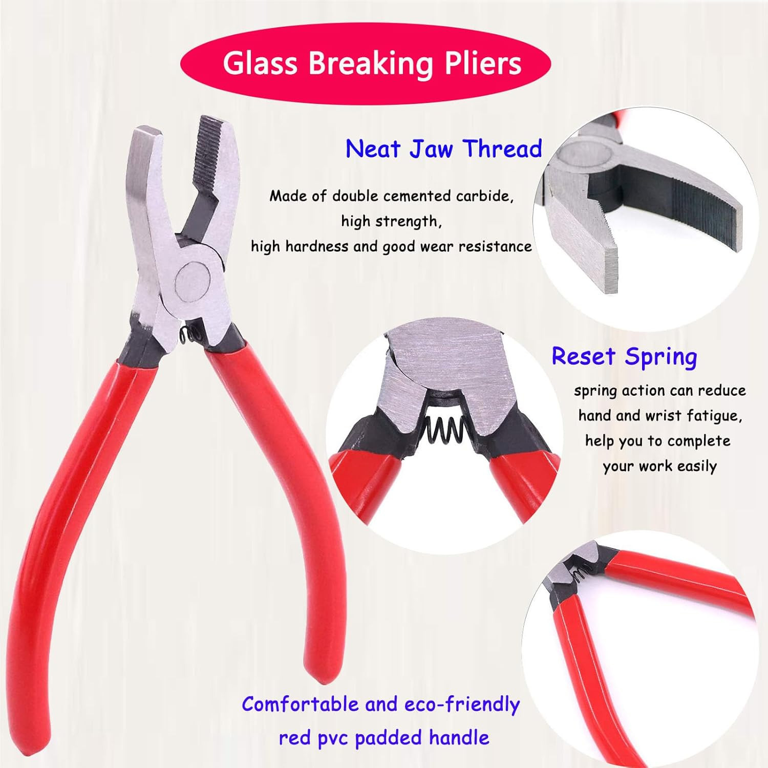 Glass Cutting Tool Set Kit Nipper Running Plier Breaking A KIT Fusing Breaking