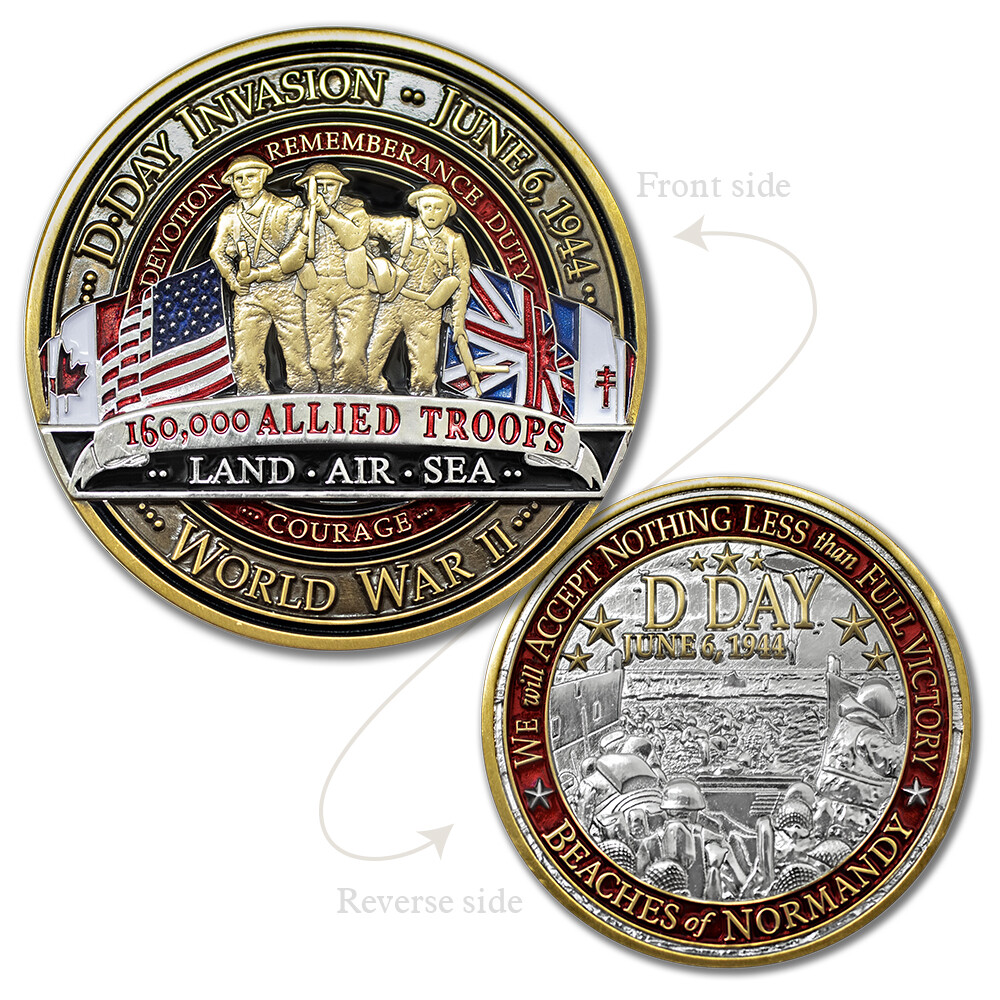 World War II - D-Day Normandy Landing Challenge Coin