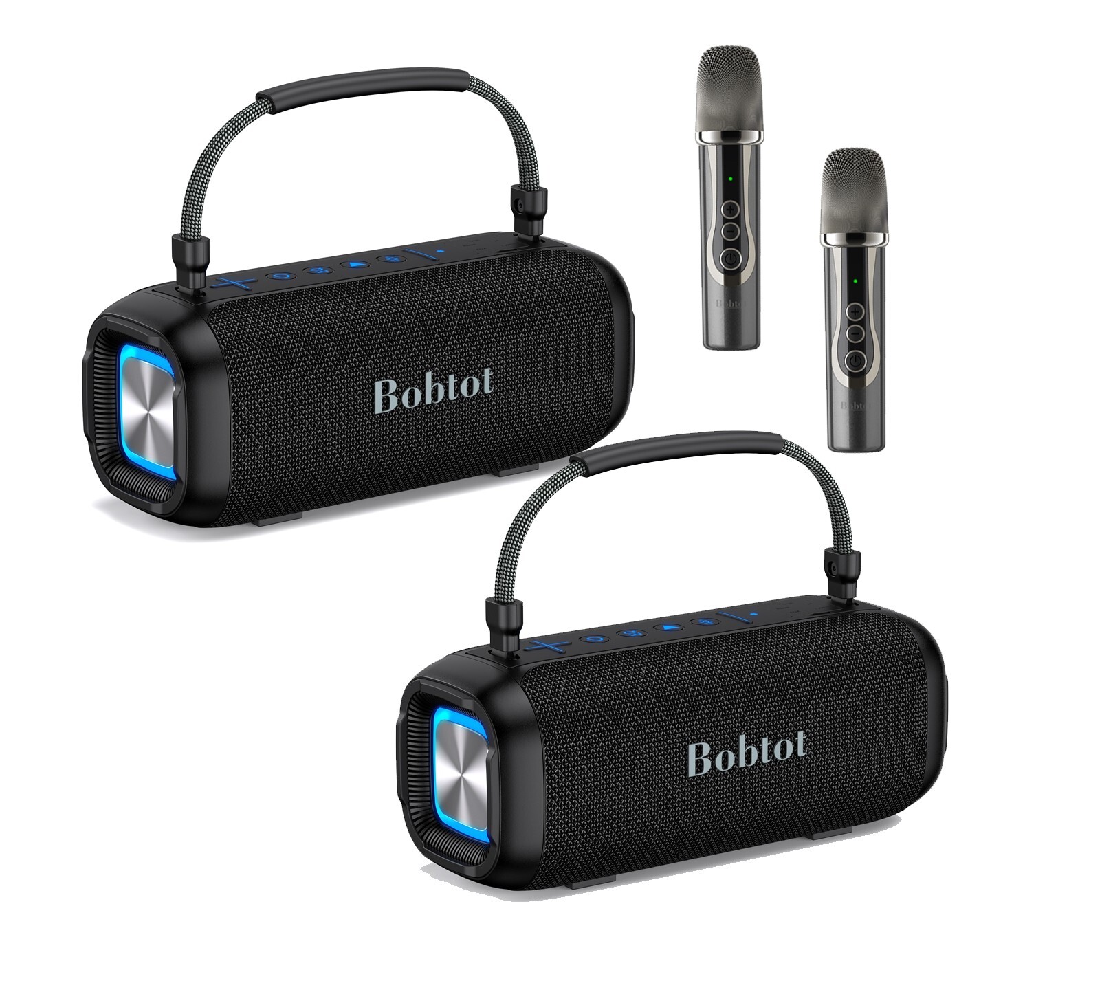 2 Karaoke Bluetooth Speakers Wireless Microphone Portable Waterproof for Adults