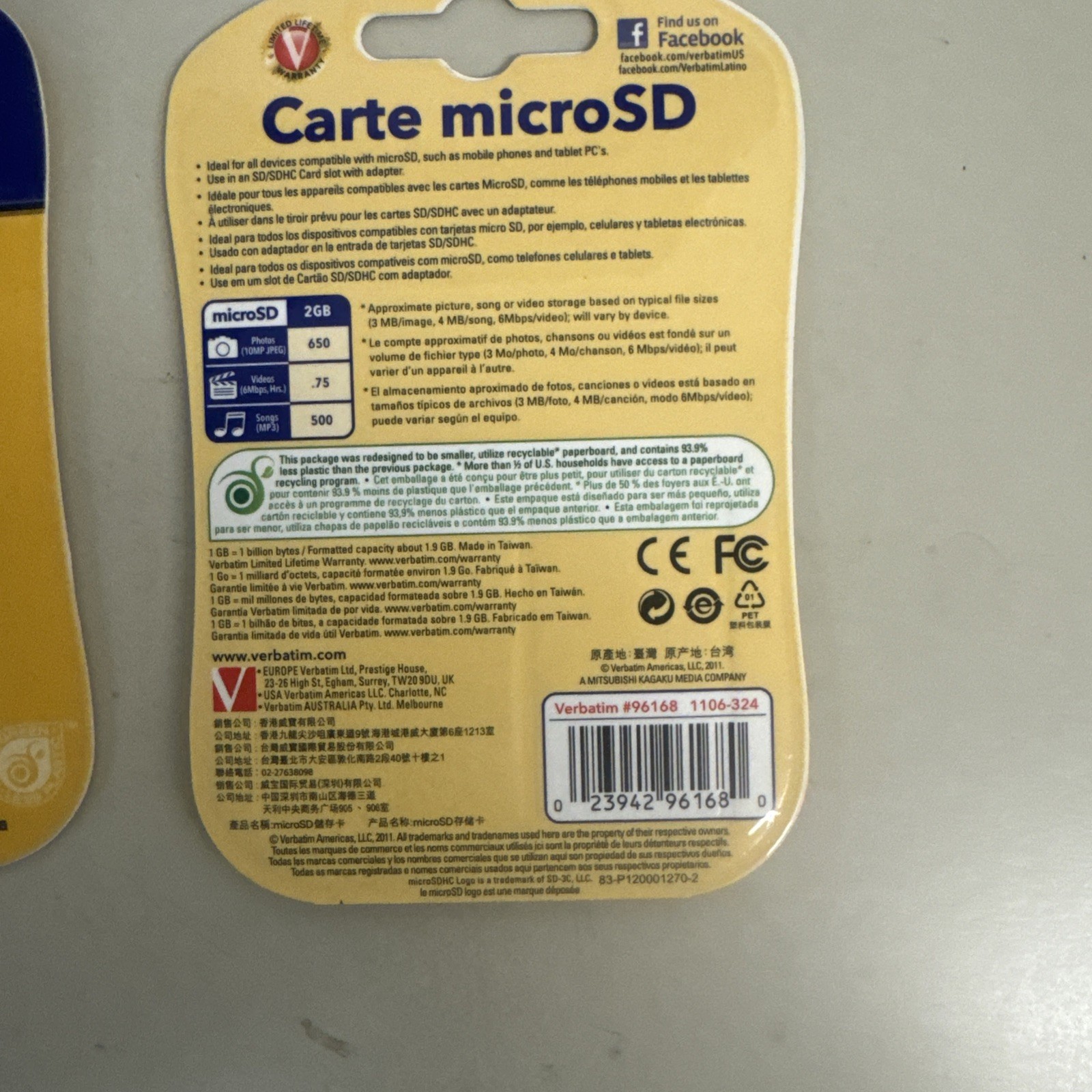 2- Verbatim microSD Card 2GB (w/SD adapter)