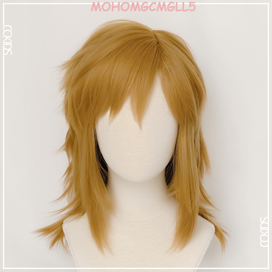 The Legend Of Zelda Link Cosplay Wig gold Brown Hairpiece Halloween Costume Prop