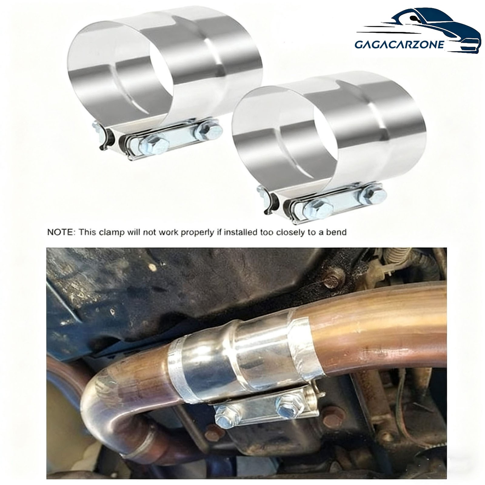 5" inch 2pack Stainless Steel 304 Lap Joint Clamp Heavy Duty Exhaust Band Clamp