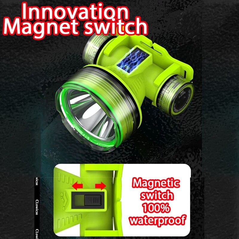 Super Bright 100m Diving Headlight Flashlight Rechargeabl Led High Power Torch