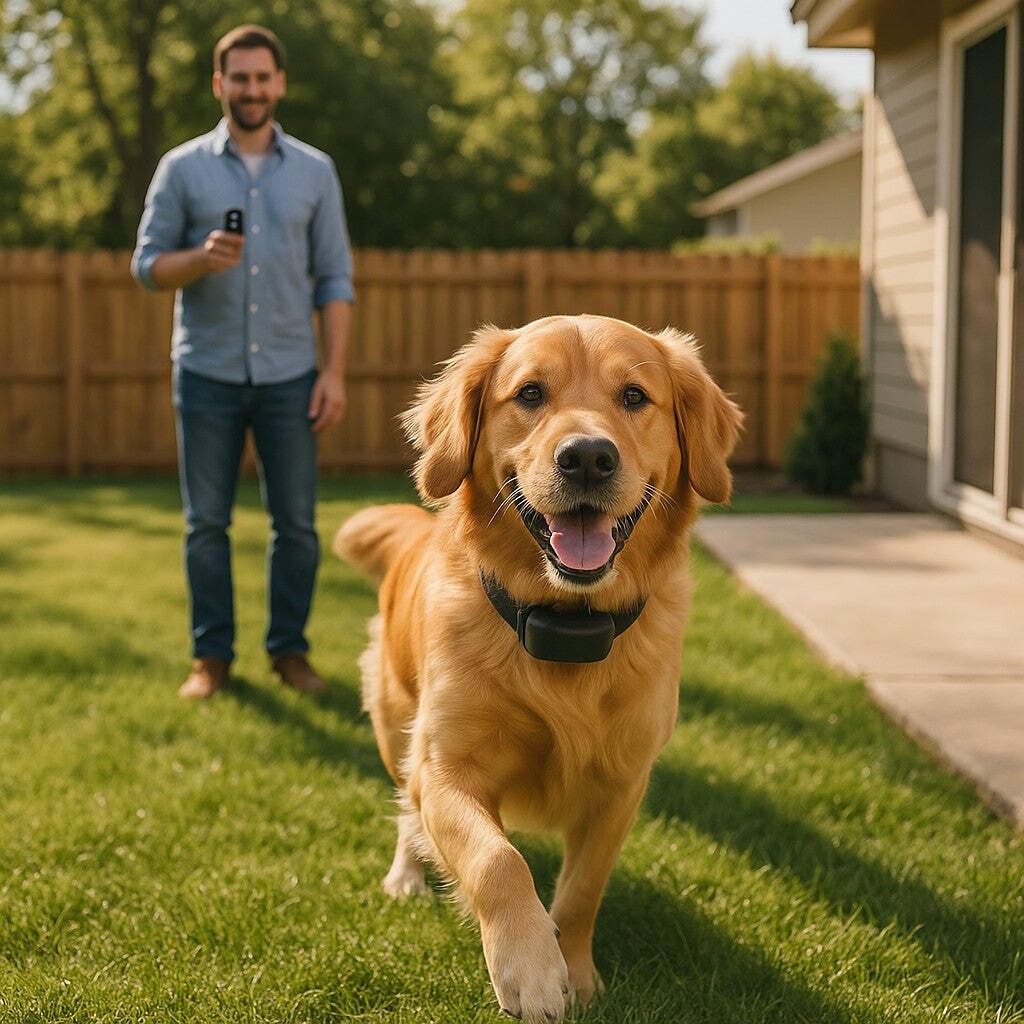 Wireless Dog Fence and Training Collar Combo Rechargeable LED Remote