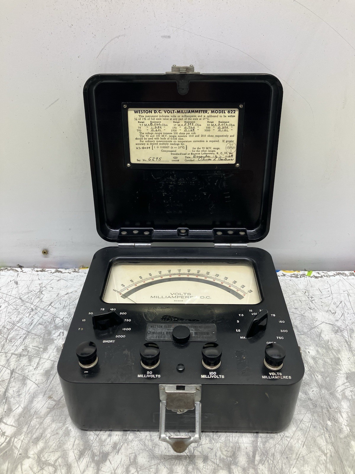 TESTED Vintage Weston Electric Model 622 Milliammeter/Voltmeter