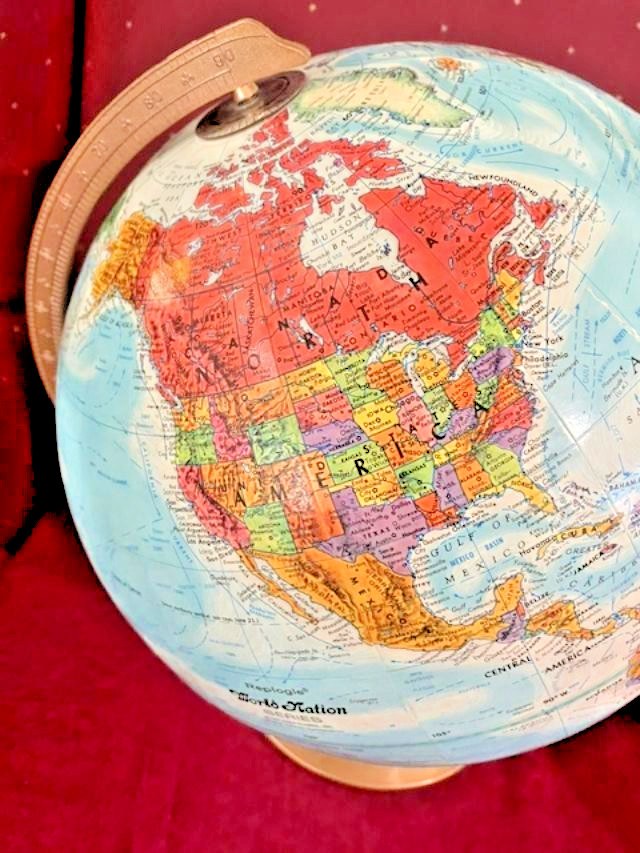 Large Rotating World Globe -- Desktop, Free Shipping