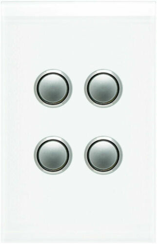 Clipsal Saturn 4064PBL-PW 4gang Blue LED Wall Switch Pure White
