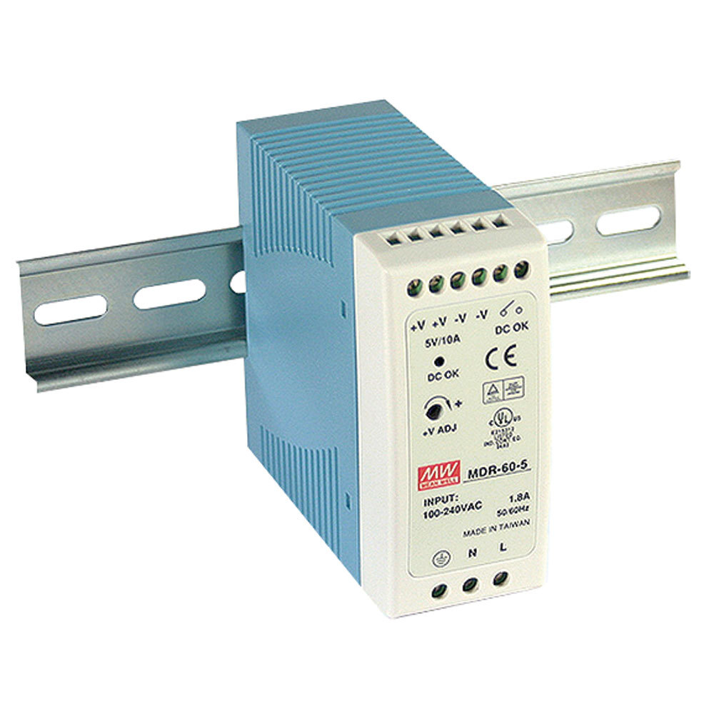 Mean Well MDR-60-5 AC to DC DIN-Rail Power Supply 5 Volt 10 Amp 50 Watt