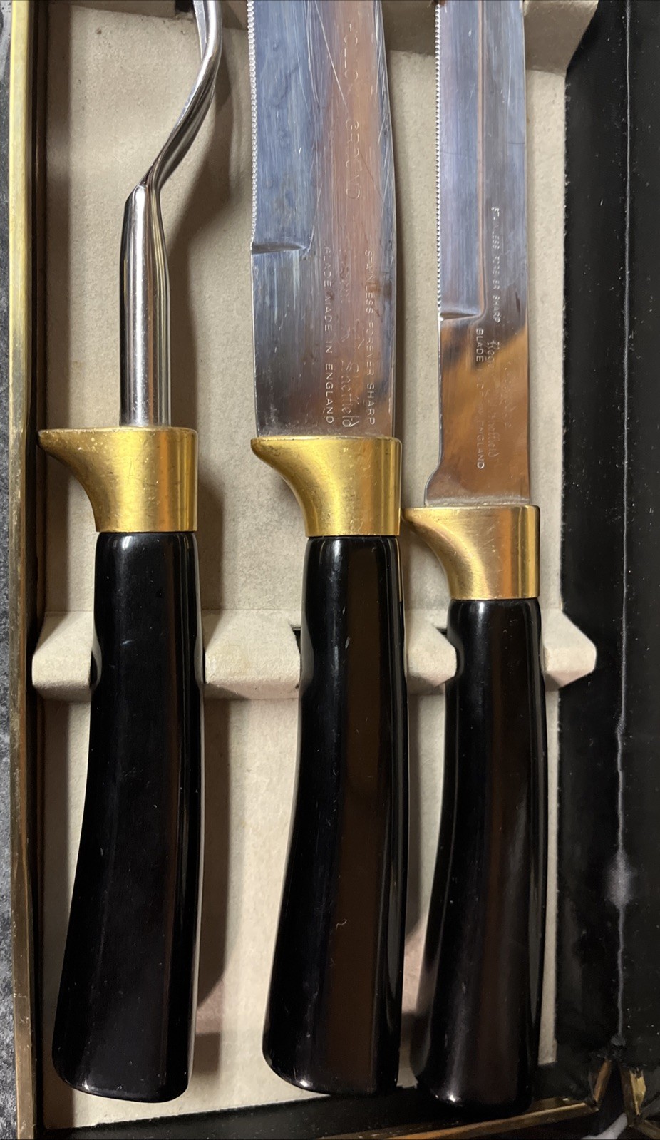 Peeredge Finest Sheffield Stainless 24KT Gold Plated Forever Sharp By Regent