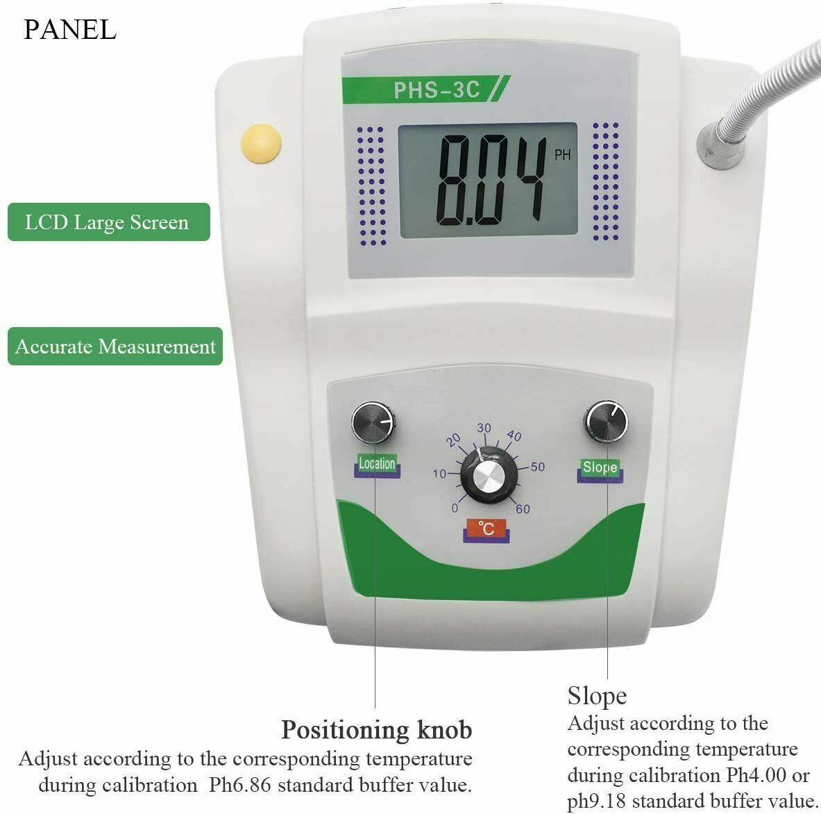 Benchtop Digital Lab Acidity pH mV Meter Tester with Range 0-14.00pH 0-±1999m