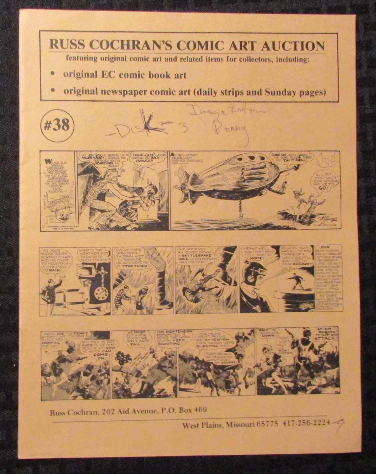 1989 Russ Cochran Comic Art Auction Catalog #38 VG+ 4.5 12pgs