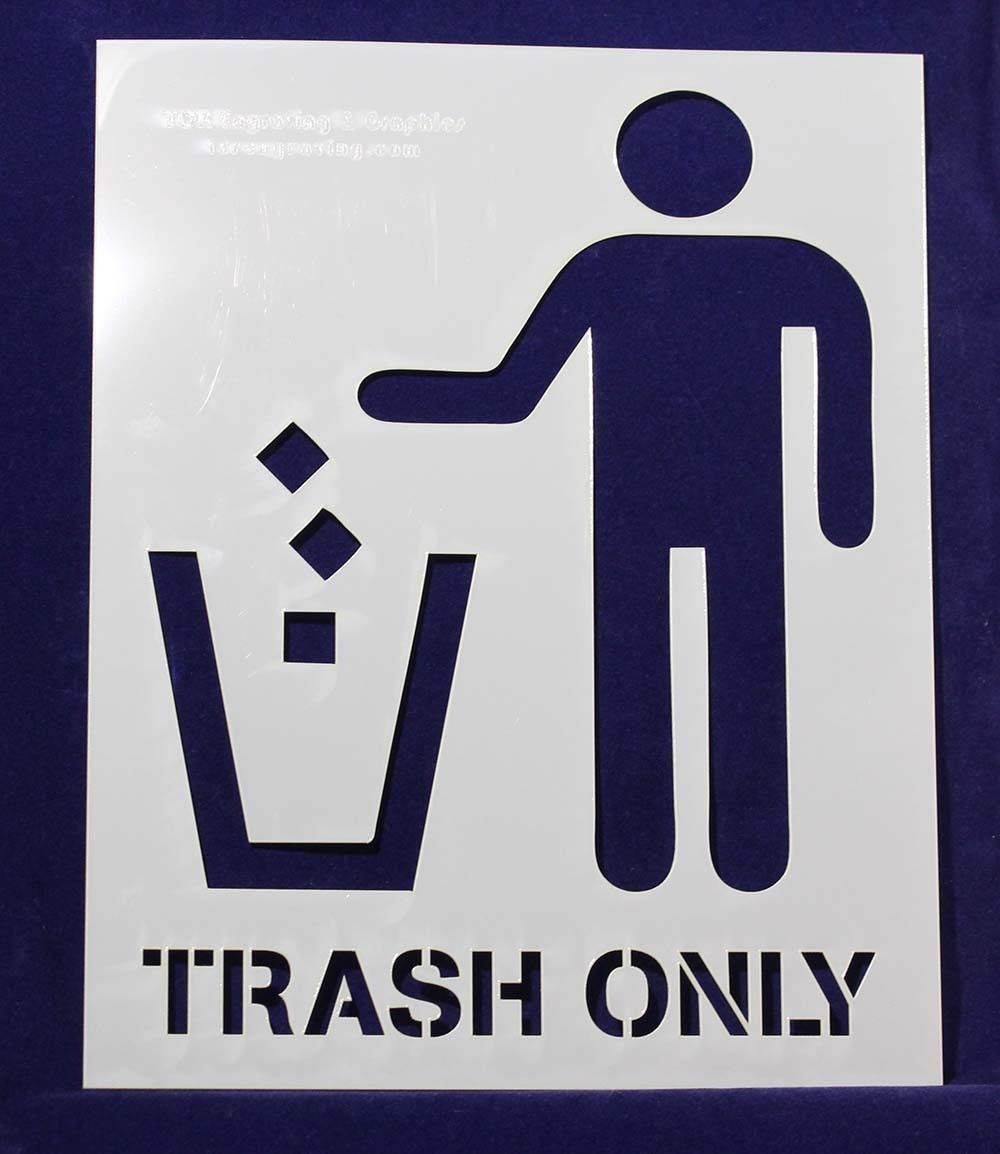 Recycle-Trash Stencils-With Words 2 Pc Set- 8 x 10 Inches-14 Mil Mylar