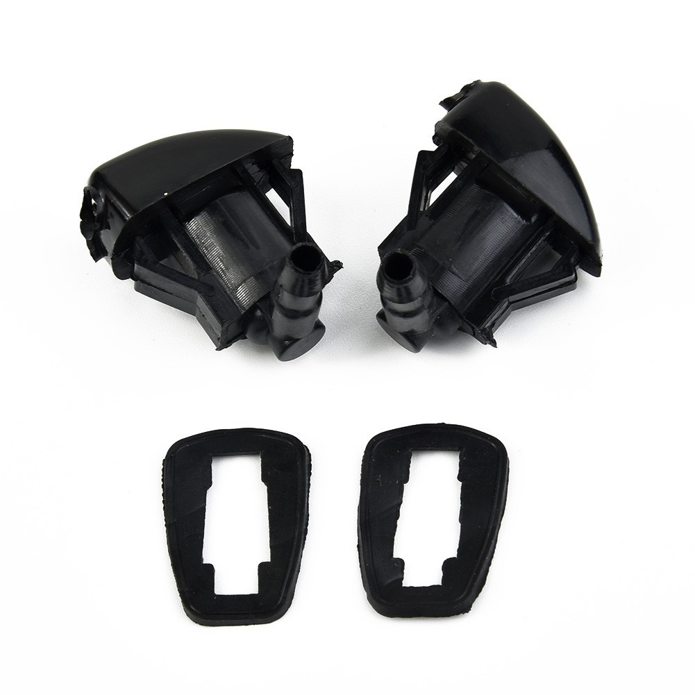 2PCS Washer Nozzle ABS-Plastic Black Front Jet Windscreen Wiper For Mazda 3 5 6
