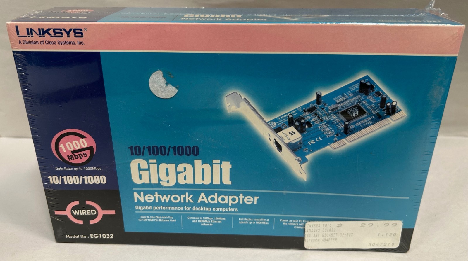 SEALED Linksys EG1032 Gigabit 10/100/1000 Desktop Computer Network Adapter (A7)