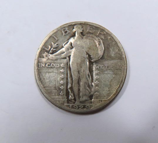USA Silver Standing Liberty Quarter 1929 Philadelphia SCARCE