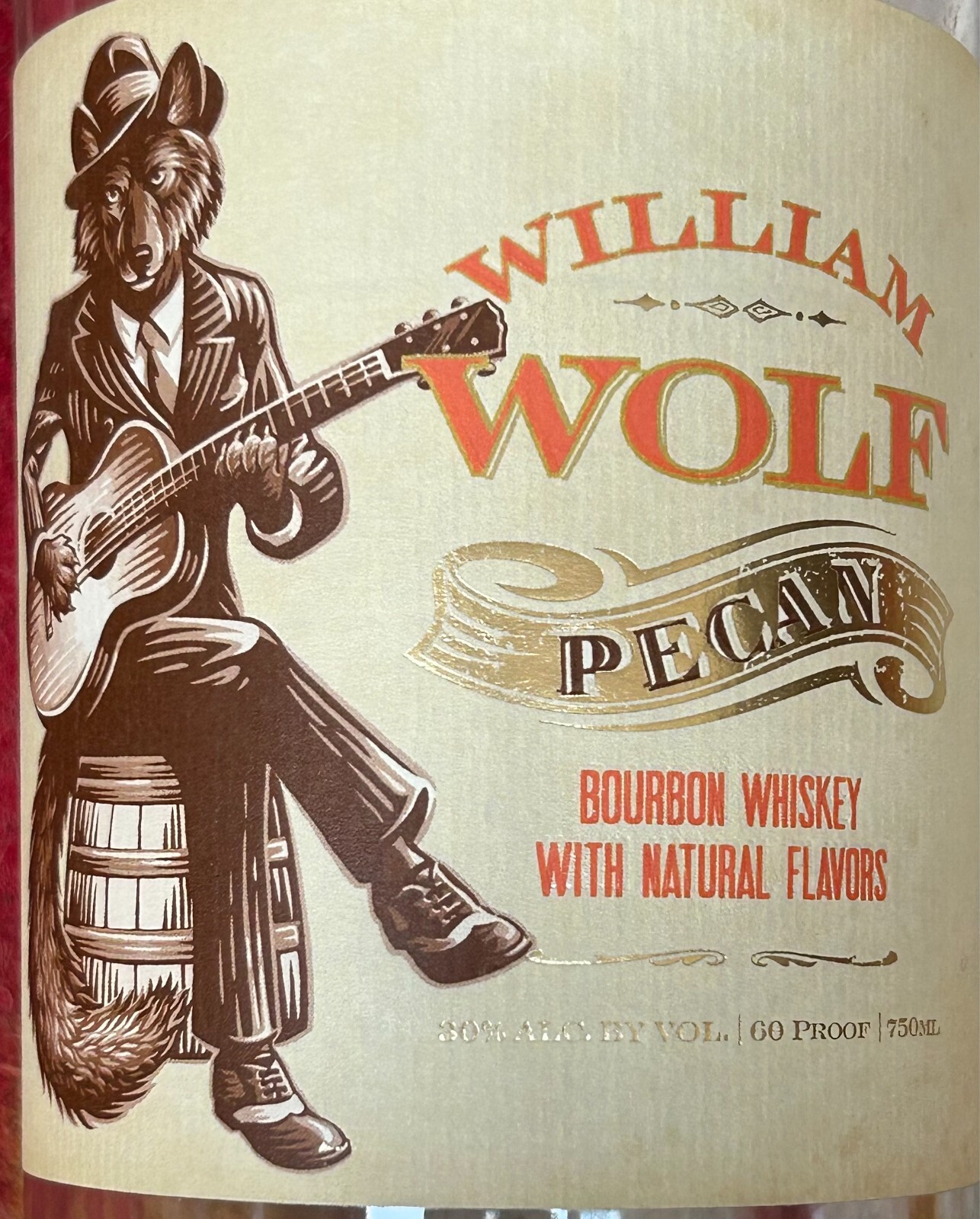 William Wolf Pecan Bourbon Whiskey Bottle - .750