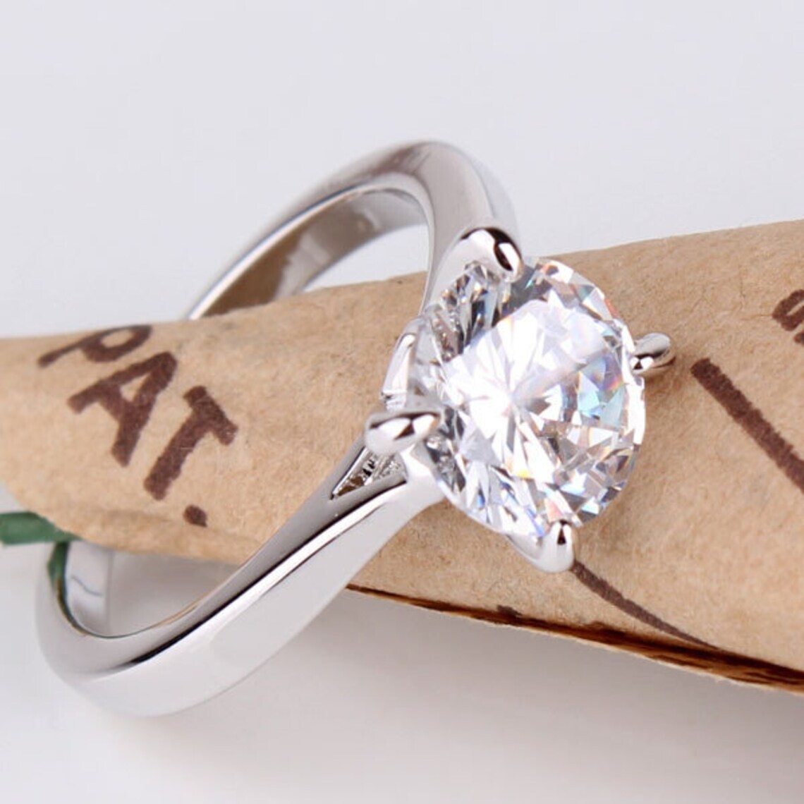 3.20 Ct Round Cut Lab-Created White Diamond Wedding Ring 925 Sterling Silver