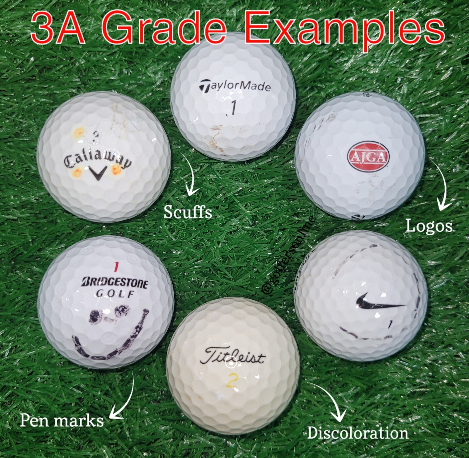 36 TaylorMade TP5 White AAA Used Golf Balls - 3A Value