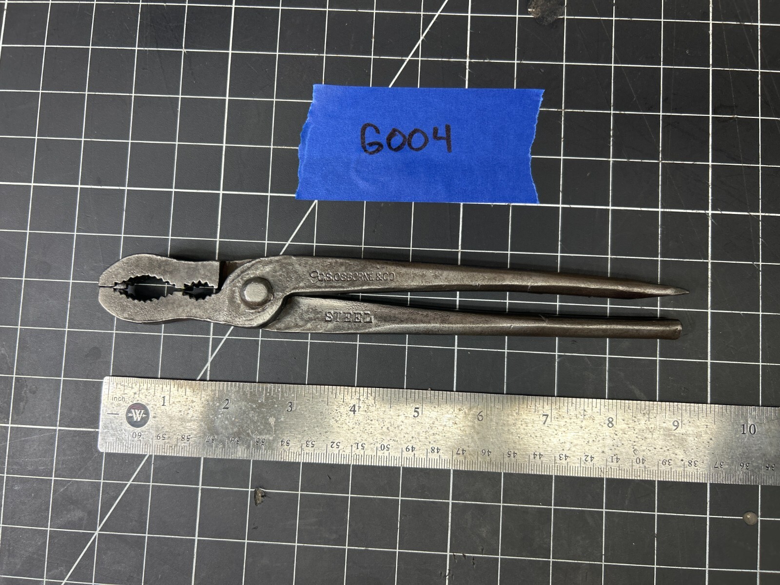 Vintage 9" Long C.S. OSBORNE & Co. Steel Gas Burner Pliers, Made In U.S.A.