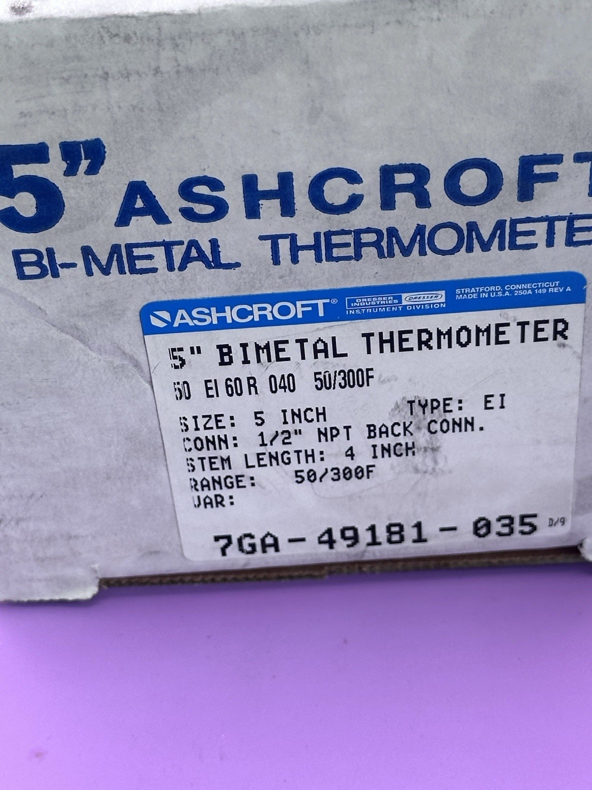 ASHCROFT 50 EI 60R 040 50/300F
