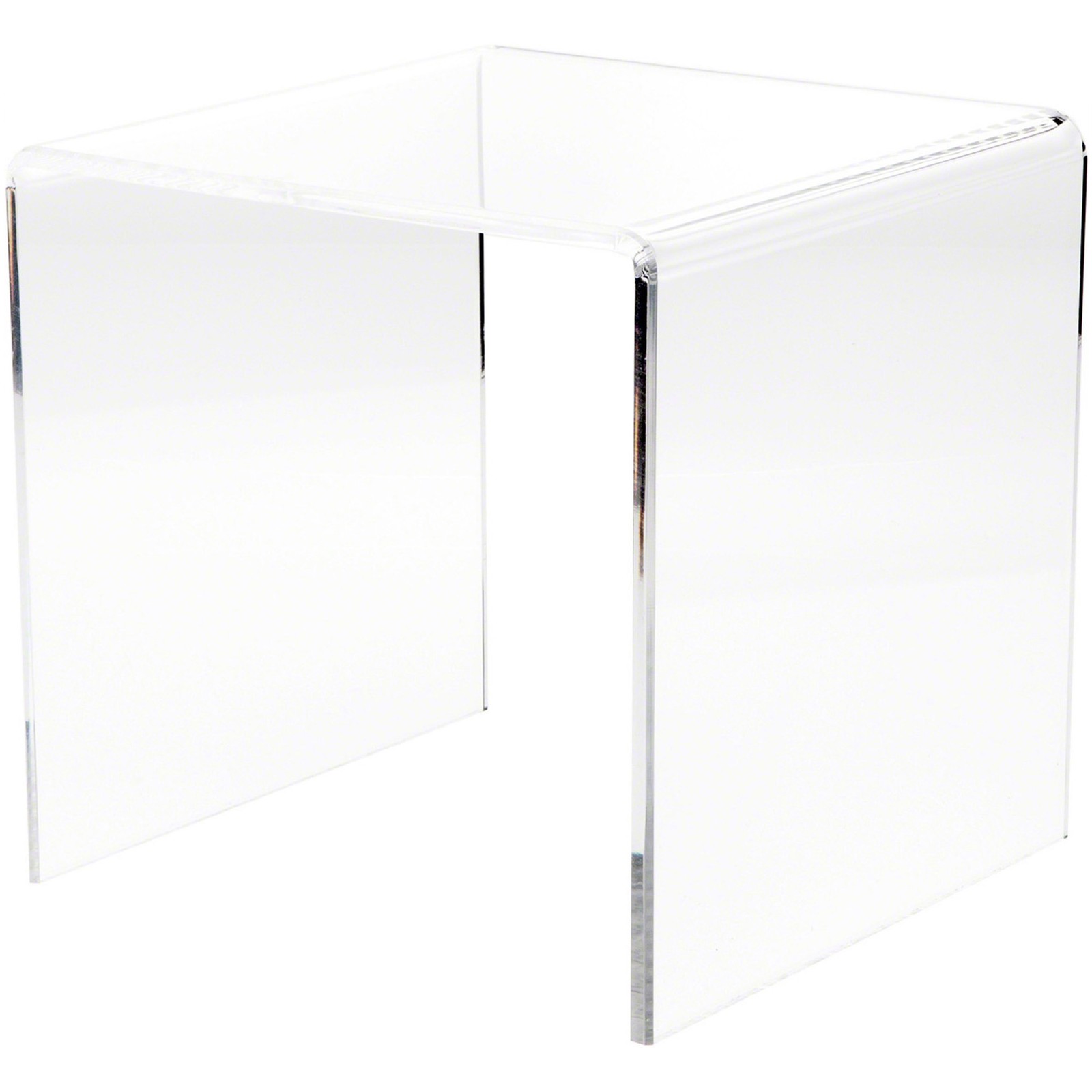 Plymor Clear Acrylic Beveled Square Riser, 12" H x 12" W x 12" D (3/8" thick)