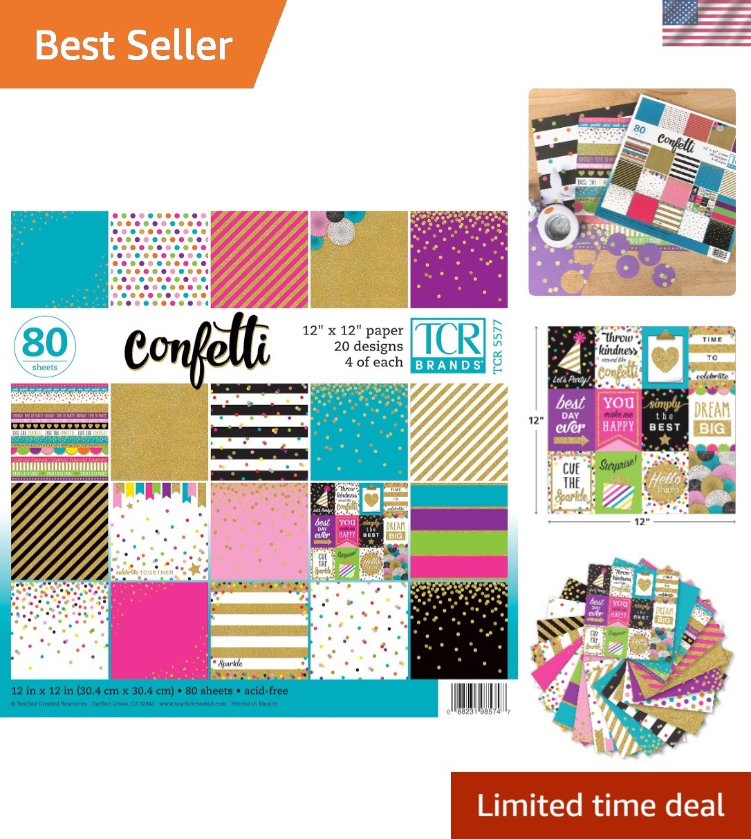 Confetti Project Paper Pad 12" x 12"