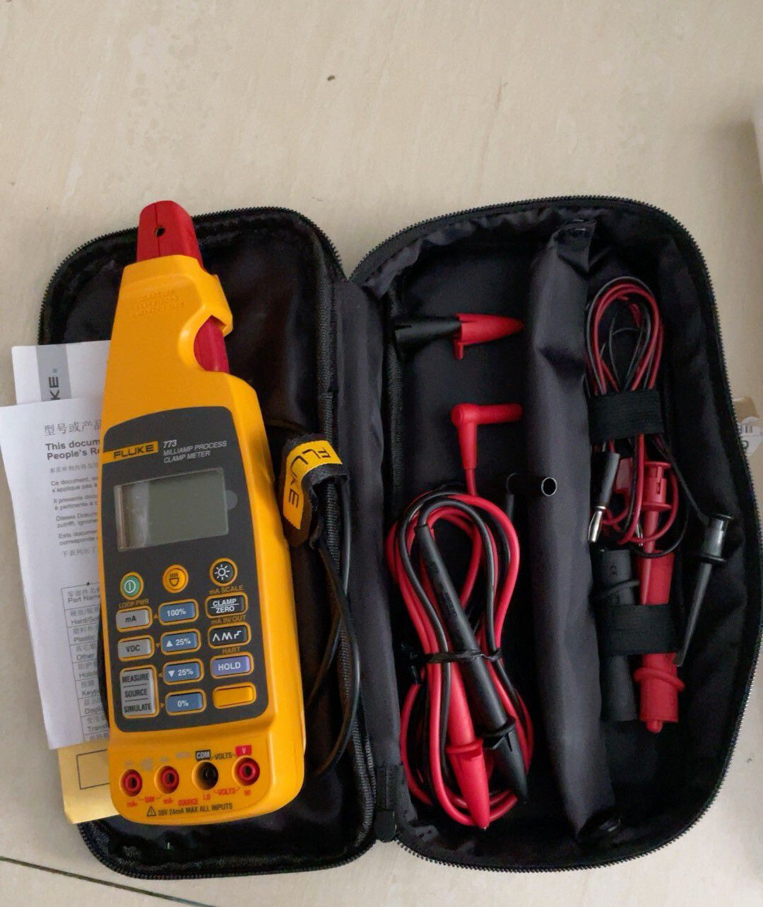 Fluke 773 Milliamp Process Clamp Meter 4 to 20 mA Signals Provide Loop Power