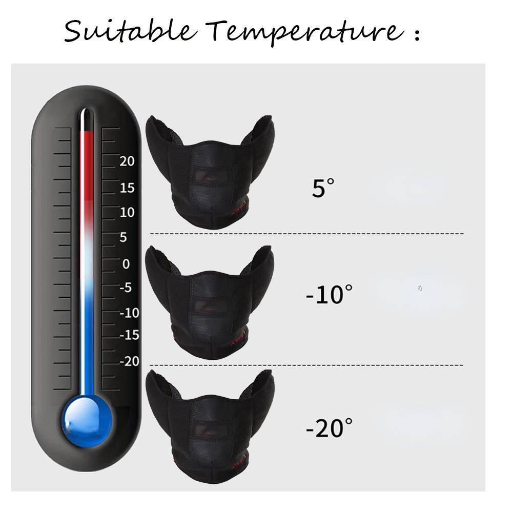 Men Women Polar Fleece Ear Warmer Winter Half Face Mask Mouth Cover Breathable