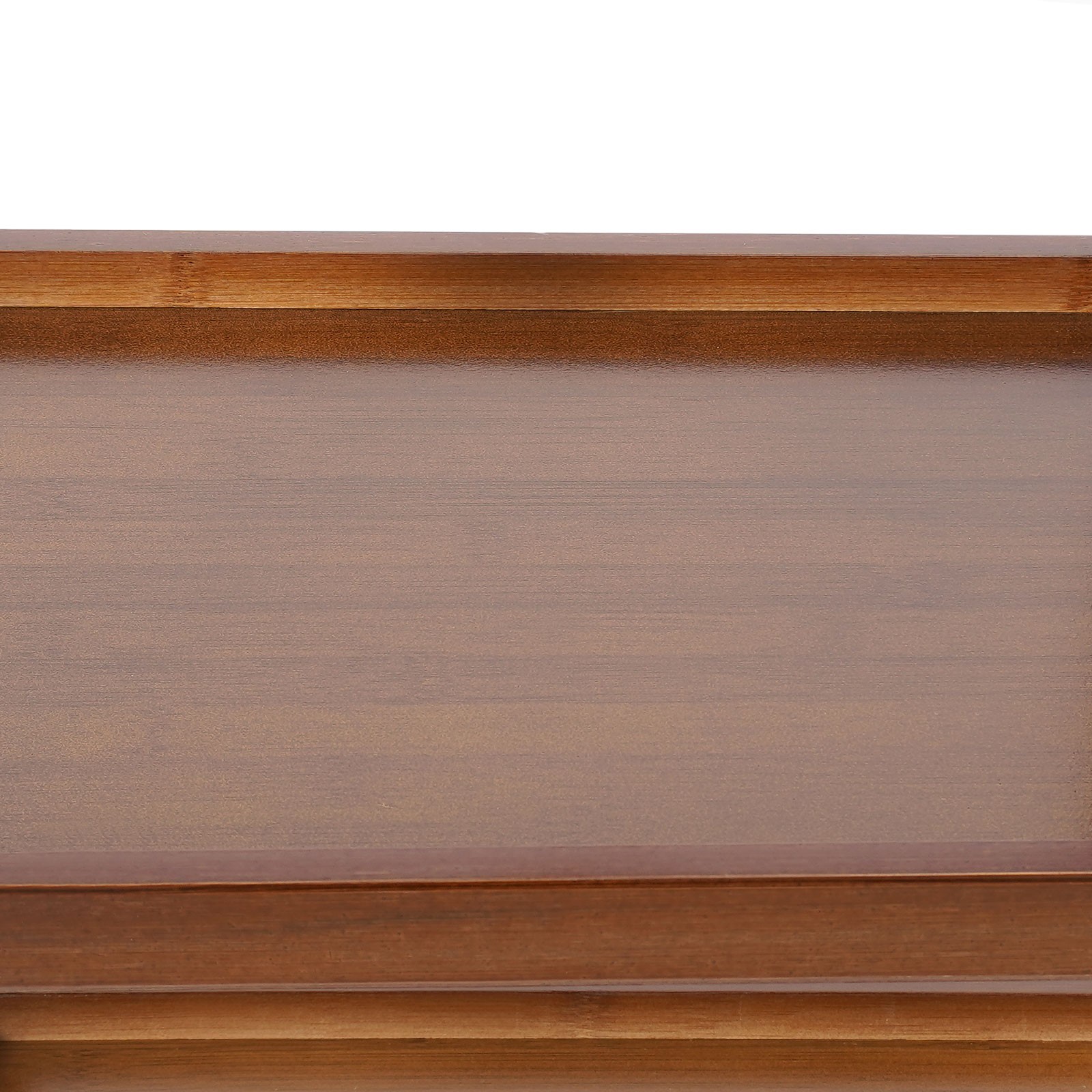 3-Tier Dark Brown Wood Nightstand End Table for Small Spaces with Open Storage