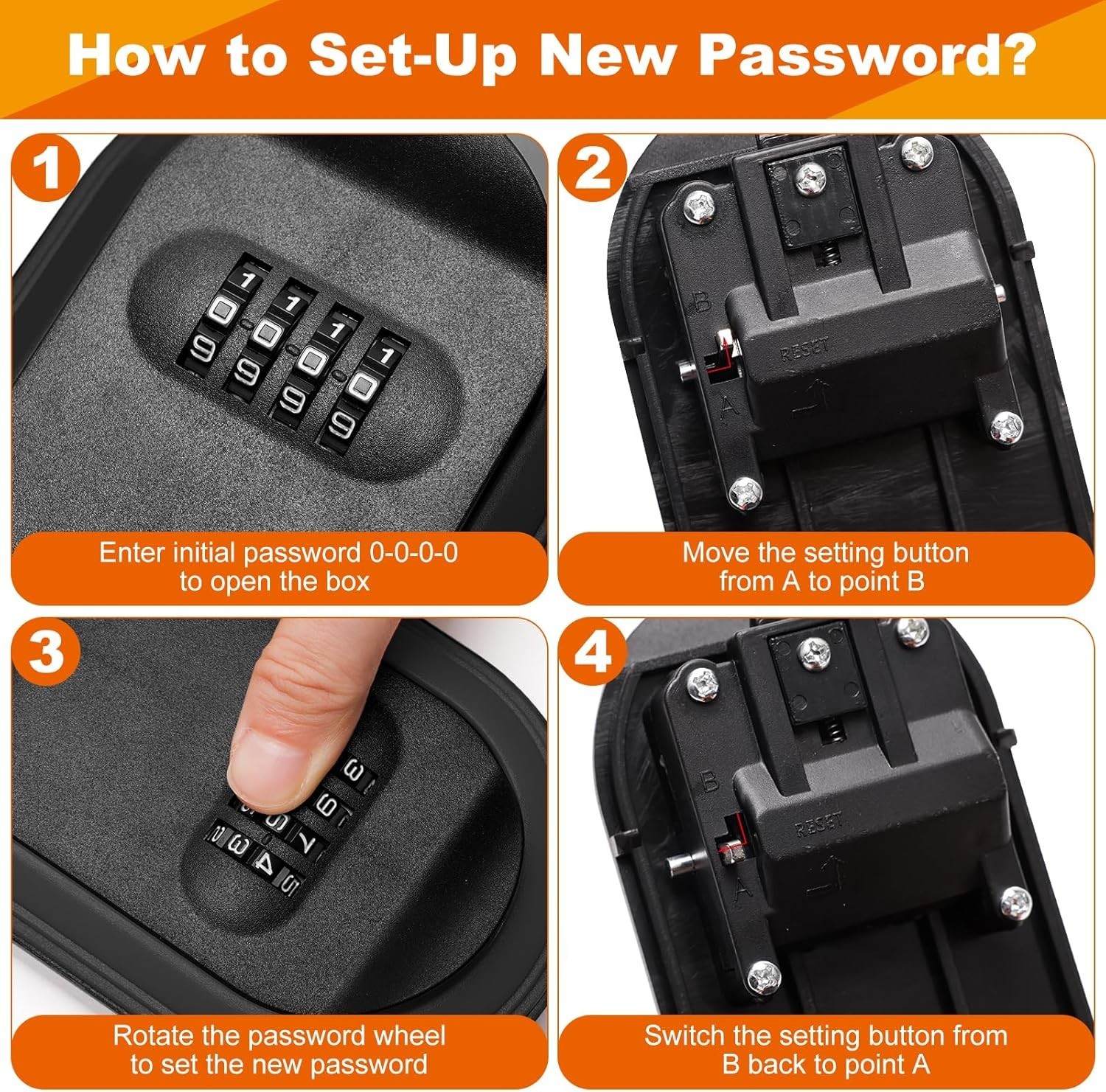 Magnetic Key Holder with Lock, Magnet Key Lock Box Hidden Under Car, Secure 4...