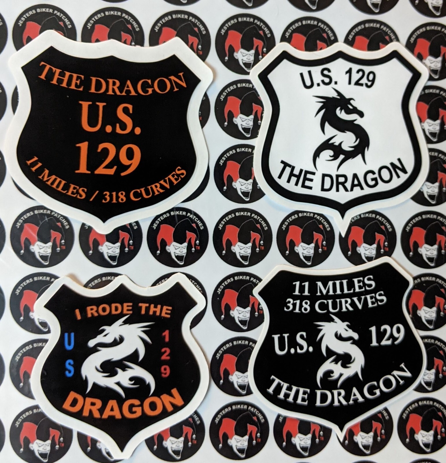 Lot of 4 I Rode The Dragon Highway 129 Tail Of The Dragon Sticker Decals