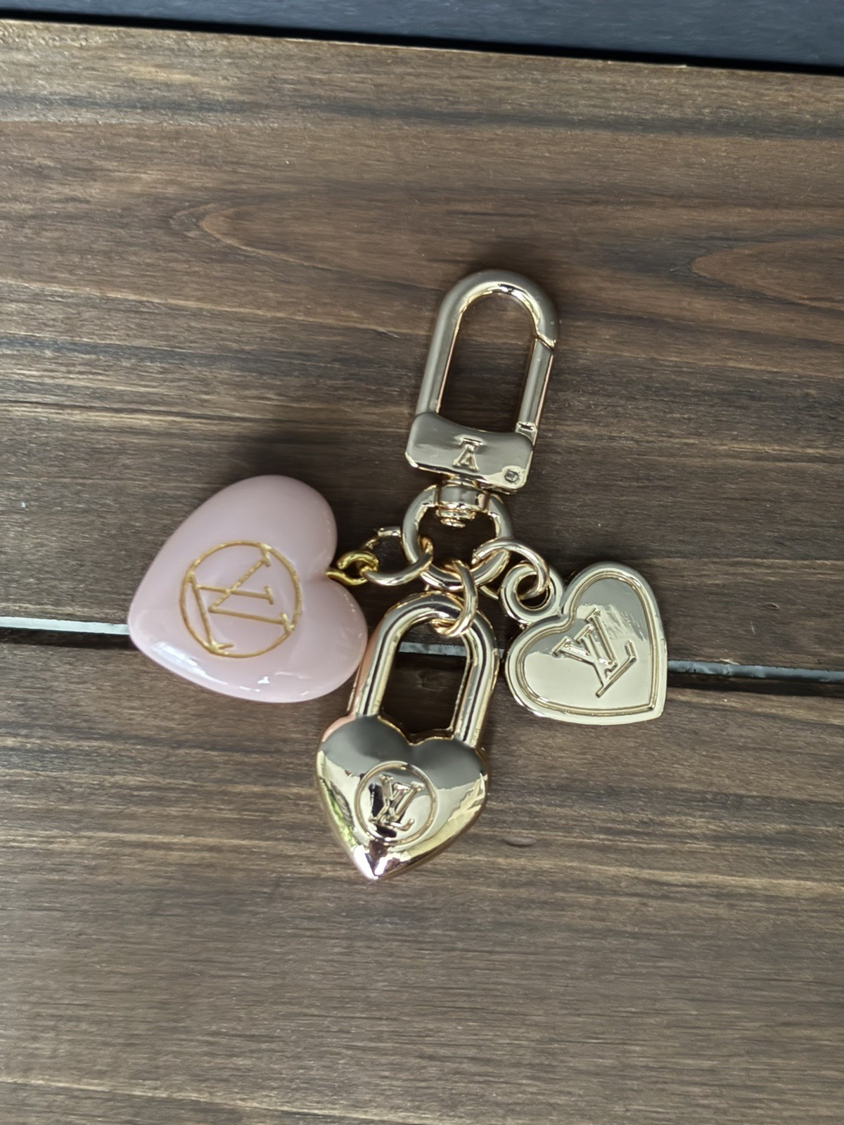 EUC Heart-Shaped Micro Charm Pink Key ring Keychain