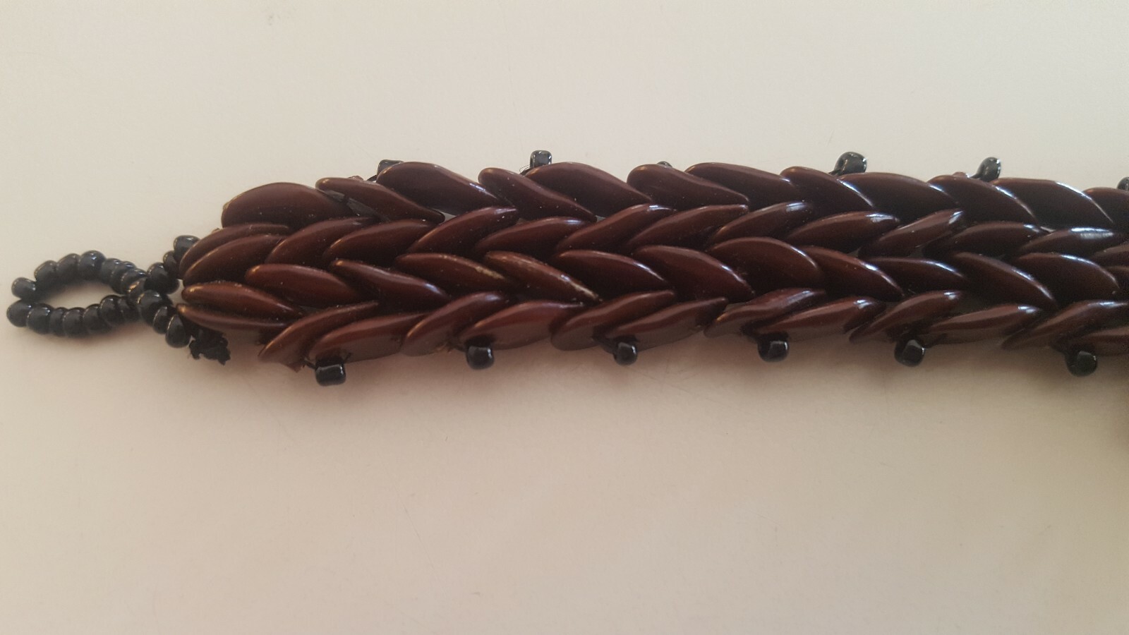 HANDMADE BEADED BRACELET BROWN AND BLUE