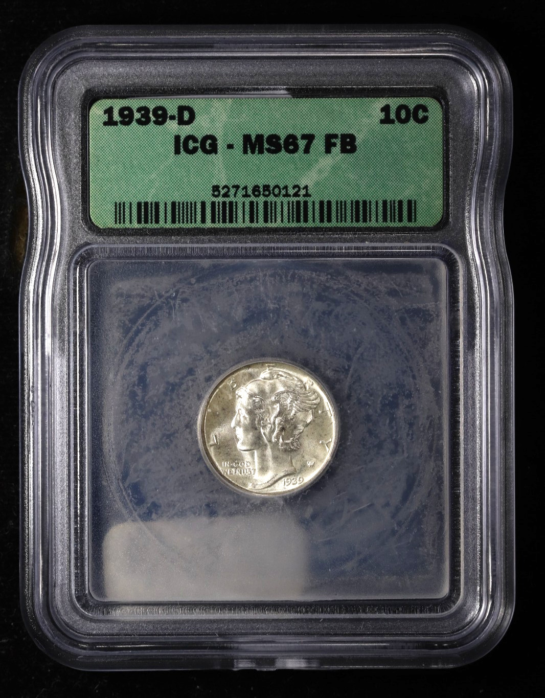1939-D Mercury Dime 10C ICG MS67 FB