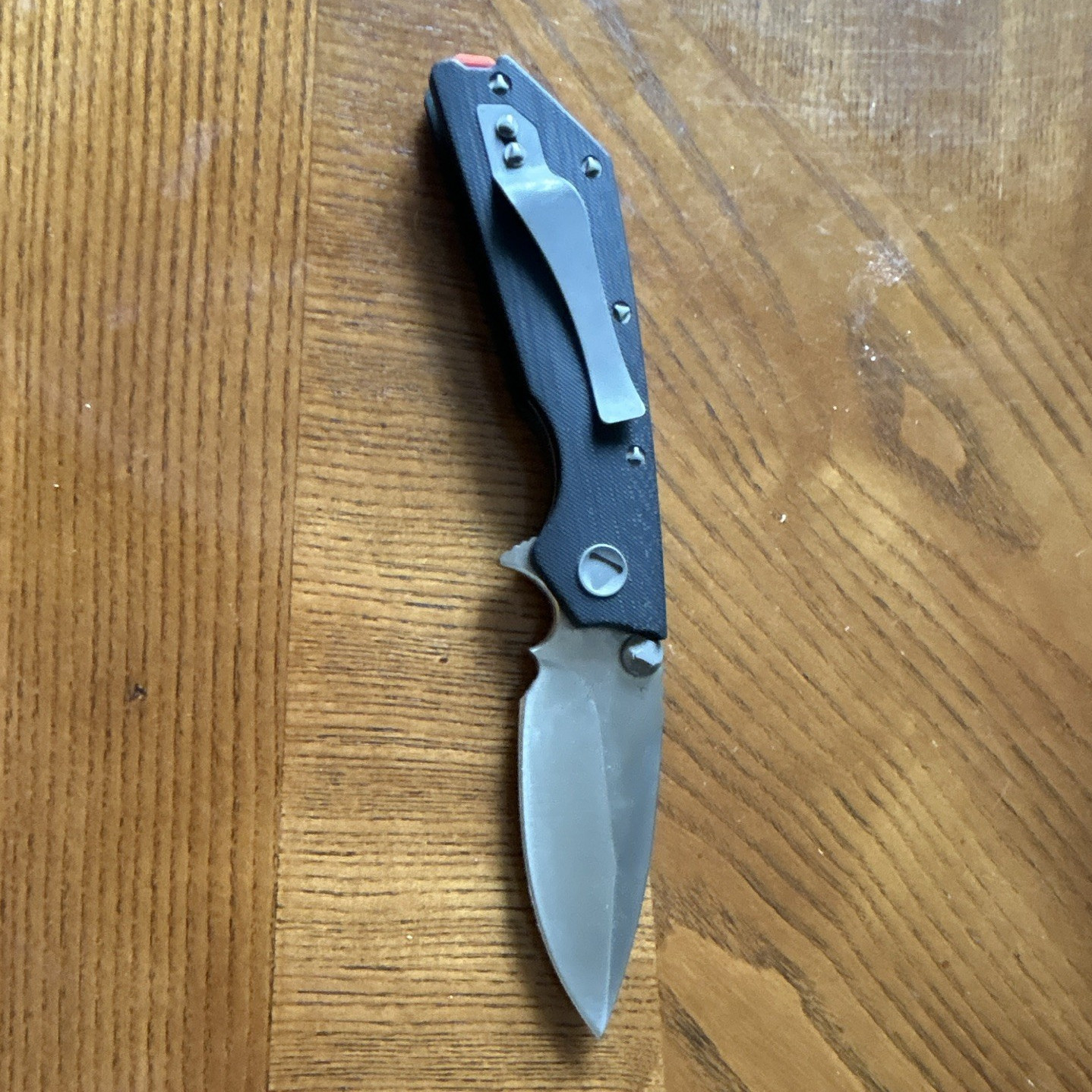 G10 Handle Folding Pocketknife Steel Drop Point Blade w/ Silver Pocket Clip